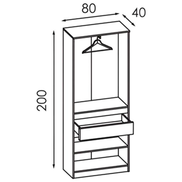 Dulap Modern Komfi 80 x 40 x 200 / DSP / Brandy Castello Oak photo 2