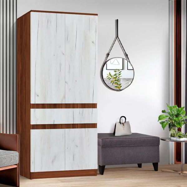 Dulap Modern Komfi 80 x 40 x 200 / DSP / Brandy Castello Oak photo 3