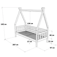 Детская кровать Mobicasa Alice 80 x 160 см / Дерево / Белый photo 4
