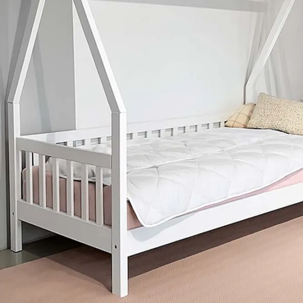 Pat pentru copii Mobicasa Alice 80 x 160 cm / Lemn / White photo 5 Pat pentru copii Mobicasa Alice 80 x 160 cm / Lemn / White photo 5