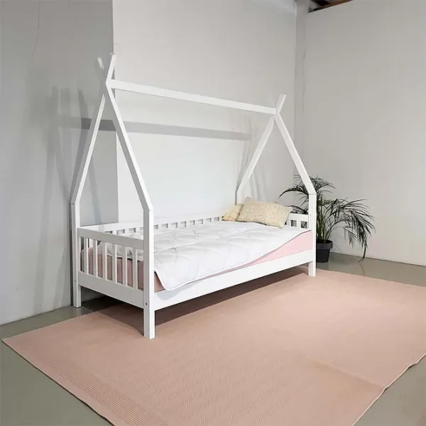 Pat pentru copii Mobicasa Alice 90 x 200 cm / Lemn / White photo 3 Pat pentru copii Mobicasa Alice 90 x 200 cm / Lemn / White photo 3