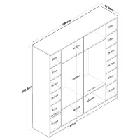 Dulap Mirage Meble BA114 S 6D 180 x 47.3 x 190.8 / PAL / Nuc photo 6