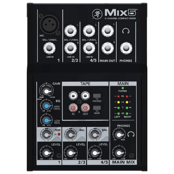 Mixer Mackie Mix5 activ / 20 Hz - 20 kHz / Black photo 3