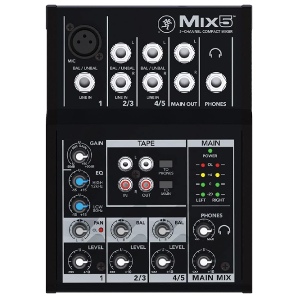Mixer Mackie Mix5 activ / 20 Hz - 20 kHz / Black photo 3
