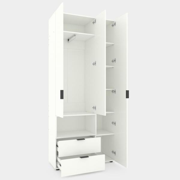Шкаф Nex Home A002L 100 x 42см x 230 / ЛДСП / Белый Снег photo 2
