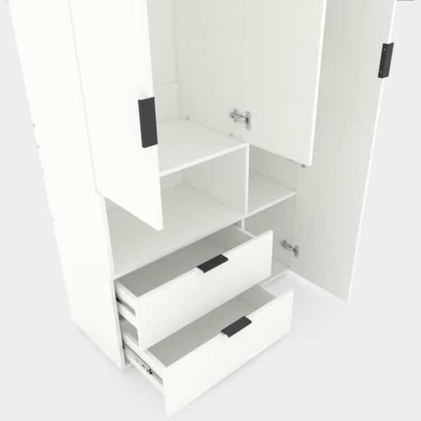 Шкаф Nex Home A002L 100 x 42см x 230 / ЛДСП / Белый Снег photo 3