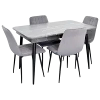 Set masă și scaune Evelin DT 431-3R B + 4 XR-154B Dreptunghiulară / PAL / Gray