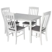 Обеденные стол со стульями Evelin Gloria NV-10WP Прямоугольная / ДСП / Белый