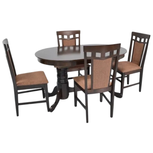 Set masă și scaune Evelin HV-31N + 4 F-789 Ovală / PAL / Chocolate photo 1