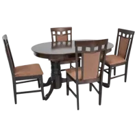 Обеденные стол со стульями Evelin HV-31N + 4 F-789 Овальная / ДСП / Chocolate