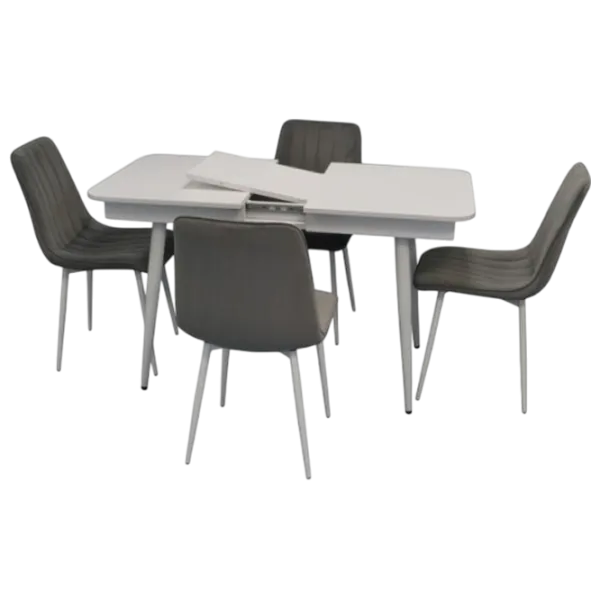 Set masă și scaune Evelin 431-1R WH + 4 XR-154 Dreptunghiulară / PAL / Gray photo 1
