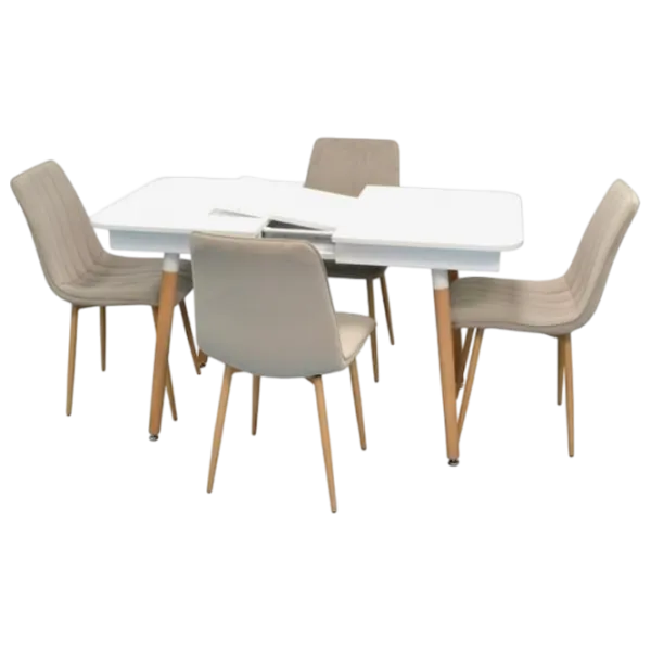 Set masă și scaune Evelin DT 431-1R Wo + 4 XR-154 Dreptunghiulară / PAL / Beige photo 1