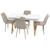 Set masă și scaune Evelin DT 431-1R Wo + 4 XR-154 Dreptunghiulară / PAL / Beige