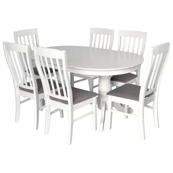 Set masă și scaune Evelin HV-33V 6 NV-10WP Ovală / PAL / Gray photo 1