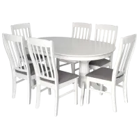 Обеденные стол со стульями Evelin HV-33V 6 NV-10WP Овальная / ДСП / Серый