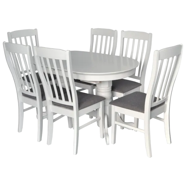 Set masă și scaune Evelin HV-31N + 6 NV-10WP Ovală / PAL / Gray photo 1