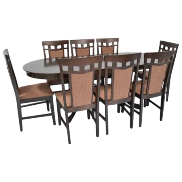 Set masă și scaune Evelin HV-31N + 8 F-789 Ovală / PAL / Chocolate photo 1