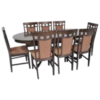 Обеденные стол со стульями Evelin HV-31N + 8 F-789 Овальная / ДСП / Chocolate