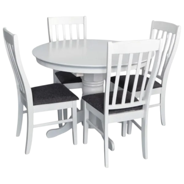 Set masă și scaune Evelin Capella V + 4 NV-10WP Rotundă / PAL / White photo 1