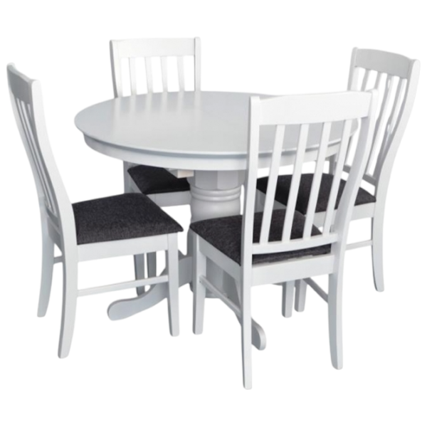 Set masă și scaune Evelin Capella V + 4 NV-10WP Rotundă / PAL / White photo 1