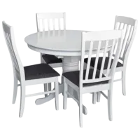 Set masă și scaune Evelin Capella V + 4 NV-10WP Rotundă / PAL / White