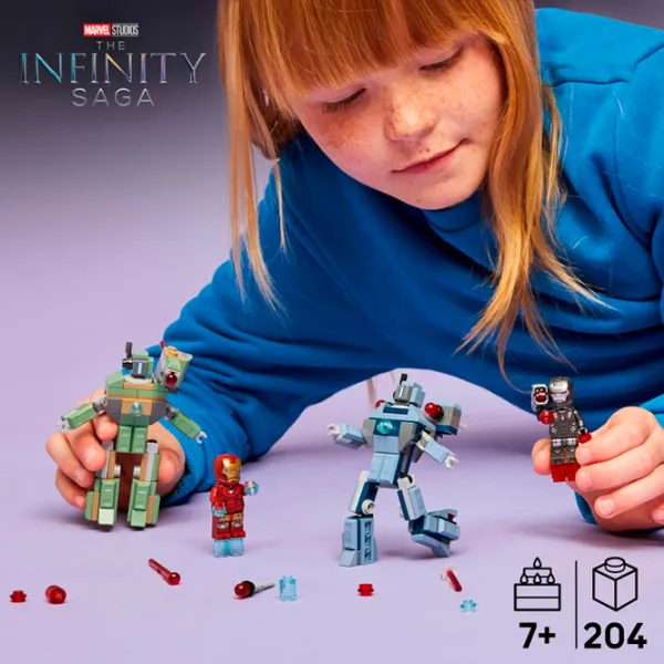 Constructor LEGO Iron Man & War Machine vs. Hammer Drones Scenă din film/ Multicolor photo 3