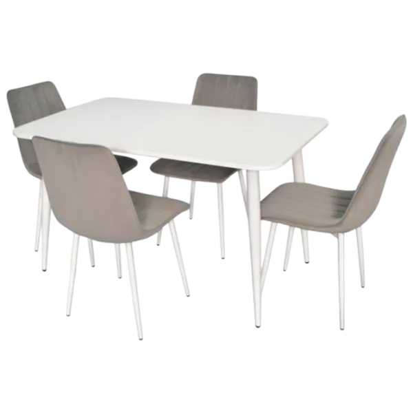 Set masă și scaune Evelin 405-4WH + 4 XR-154 Dreptunghiulară / PAL / Gray photo 1