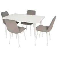 Set masă și scaune Evelin 405-4WH + 4 XR-154 Dreptunghiulară / PAL / Gray