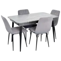 Set masă și scaune Evelin 432-3R B + 4 XR-154B Dreptunghiulară / PAL / Gray