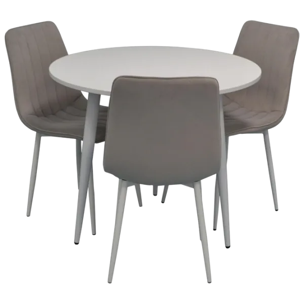 Set masă și scaune Evelin 404-5WH + 3 XR-154 Rotundă / PAL / Gray photo 1