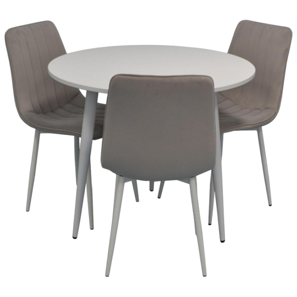 Set masă și scaune Evelin 404-5WH + 3 XR-154 Rotundă / PAL / Gray photo 1