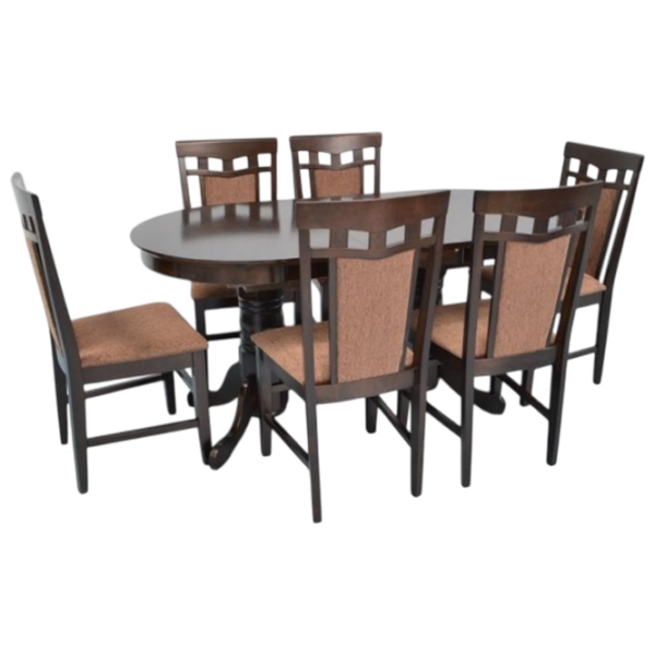 Set masă și scaune Evelin HV-31N + F-789 Ovală / PAL / Chocolate photo 1