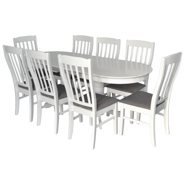 Set masă și scaune Evelin HV-31N + 8 NV-10WP Ovală / PAL / Gray photo 1