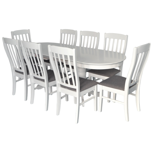 Set masă și scaune Evelin HV-31N + 8 NV-10WP Ovală / PAL / Gray photo 1