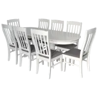 Set masă și scaune Evelin HV-31N + 8 NV-10WP Ovală / PAL / Gray