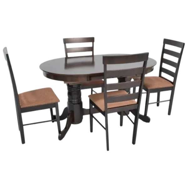 Set masă și scaune Evelin HV-31N + 4 Gloria F-789 Ovală / PAL / Chocolate photo 1