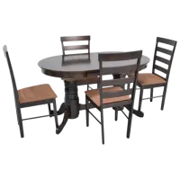 Set masă și scaune Evelin HV-31N + 4 Gloria F-789 Ovală / PAL / Chocolate