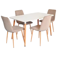 Set masă și scaune Evelin 405-1WO + 4 XR-154 WO Dreptunghiulară / PAL / Light Beige