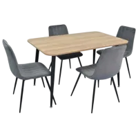 Set masă și scaune Evelin 405-2B + 4 XR-154B Dreptunghiulară / PAL / Dark Gray