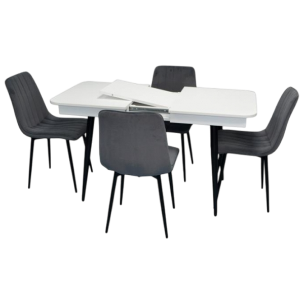 Set masă și scaune Evelin 431-1R B + 4 XR-154B Dreptunghiulară / PAL / Dark Gray photo 1
