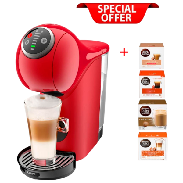 Aparat de cafea KRUPS KP340510 + Cadou Cafea Dolce Gusto  / 0.8 l / Red photo 1