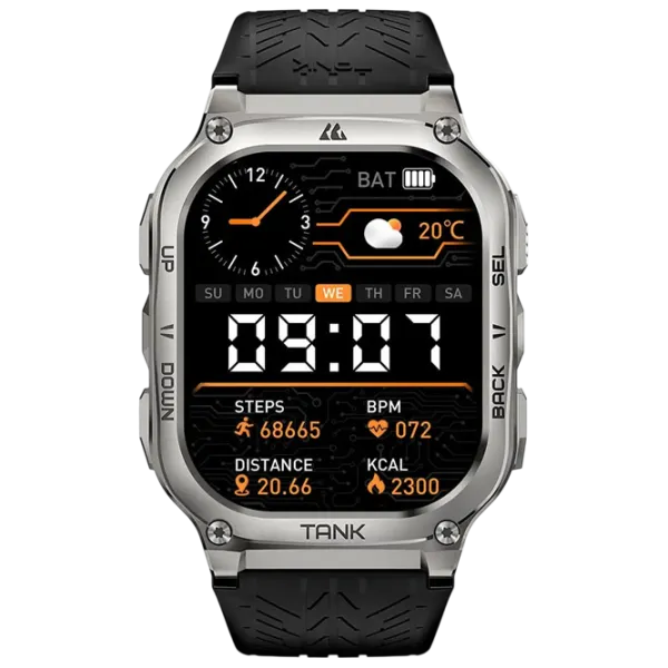 Ceas inteligent Kospet Tank M3 1.96" / / Silver - Black / photo 2