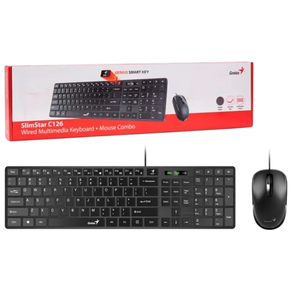 Клавиатура и Мышь Genius SlimStar C126 Проводная / Черный photo 4