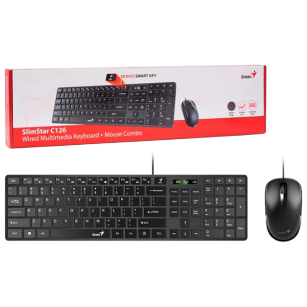 Клавиатура и Мышь Genius SlimStar C126 Проводная / Черный photo 4