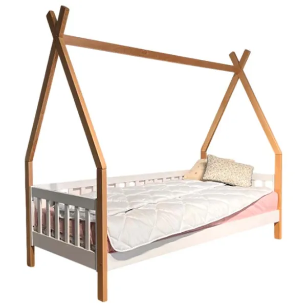 Pat pentru copii Mobicasa Alice 90 x 200 cm / Lemn / Lemn natural photo 1 Pat pentru copii Mobicasa Alice 90 x 200 cm / Lemn / Lemn natural photo 1