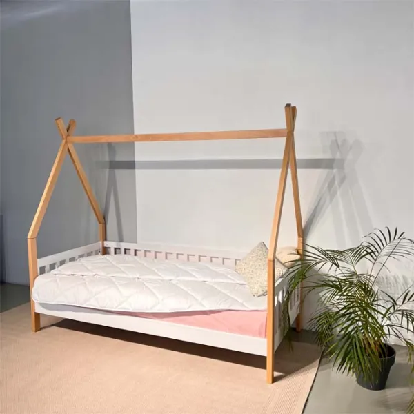 Pat pentru copii Mobicasa Alice 90 x 200 cm / Lemn / Lemn natural photo 2 Pat pentru copii Mobicasa Alice 90 x 200 cm / Lemn / Lemn natural photo 2