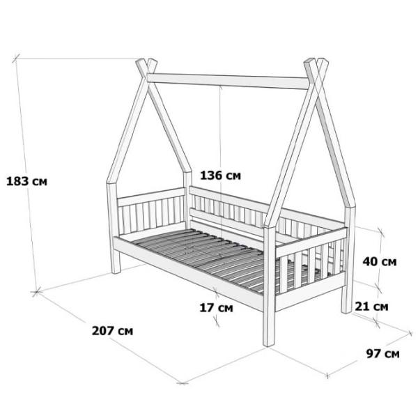 Pat pentru copii Mobicasa Alice 90 x 200 cm / Lemn / Lemn natural photo 11 Pat pentru copii Mobicasa Alice 90 x 200 cm / Lemn / Lemn natural photo 11