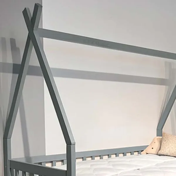 Pat pentru copii Mobicasa Alice 90 x 200 cm / Lemn / Gray photo 2 Pat pentru copii Mobicasa Alice 90 x 200 cm / Lemn / Gray photo 2