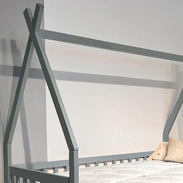 Pat pentru copii Mobicasa Alice 90 x 200 cm / Lemn / Gray photo 2 Pat pentru copii Mobicasa Alice 90 x 200 cm / Lemn / Gray photo 2