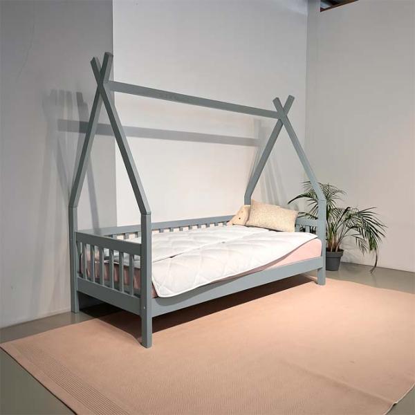 Pat pentru copii Mobicasa Alice 90 x 200 cm / Lemn / Gray photo 3 Pat pentru copii Mobicasa Alice 90 x 200 cm / Lemn / Gray photo 3